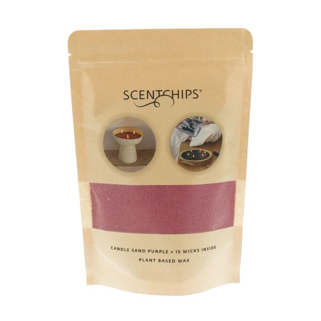 SCENTCHIPS PURPLE žvakių smėlis + dagtys, 250 g + 15 vnt.