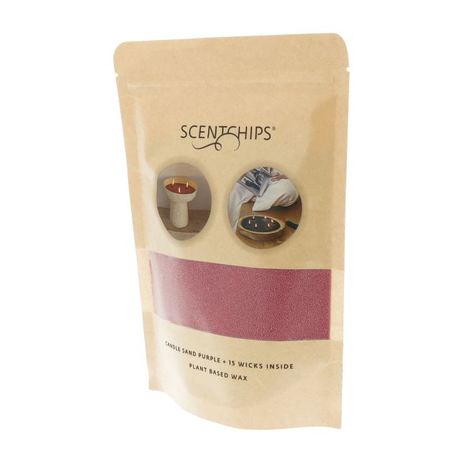 SCENTCHIPS PURPLE žvakių smėlis + dagtys, 250 g + 15 vnt.