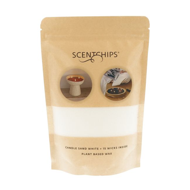SCENTCHIPS WHITE žvakių smėlis + dagtys, 250 ml + 15 vnt.