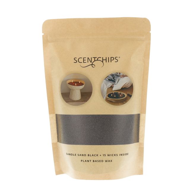 SCENTCHIPS BLACK žvakių smėlis + dagtys, 250 ml + 15 vnt.