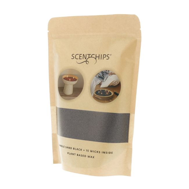 SCENTCHIPS BLACK žvakių smėlis + dagtys, 250 ml + 15 vnt.