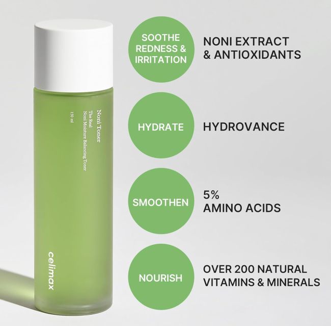 CELIMAX THE REAL NONI MOISTURE BALANCING veido tonikas, 150 ml