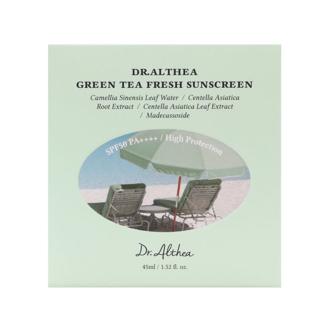 DR.ALTHEA GREEN TEA FRESH SUNSCREEN SPF50 apsauginis veido kremas nuo saulės, 45 ml