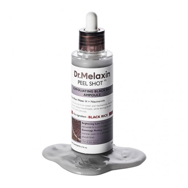 DR.MELAXIN PEEL SHOT BLACK RICE AMPOULE šveičiamasis veido serumas, 80 ml