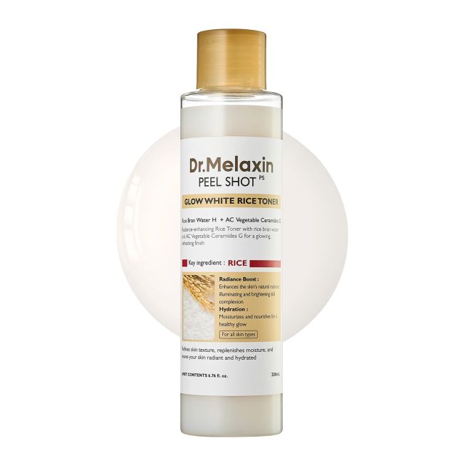DR.MELAXIN PEEL SHOT GLOW WHITE RICE veido tonikas, 200 ml