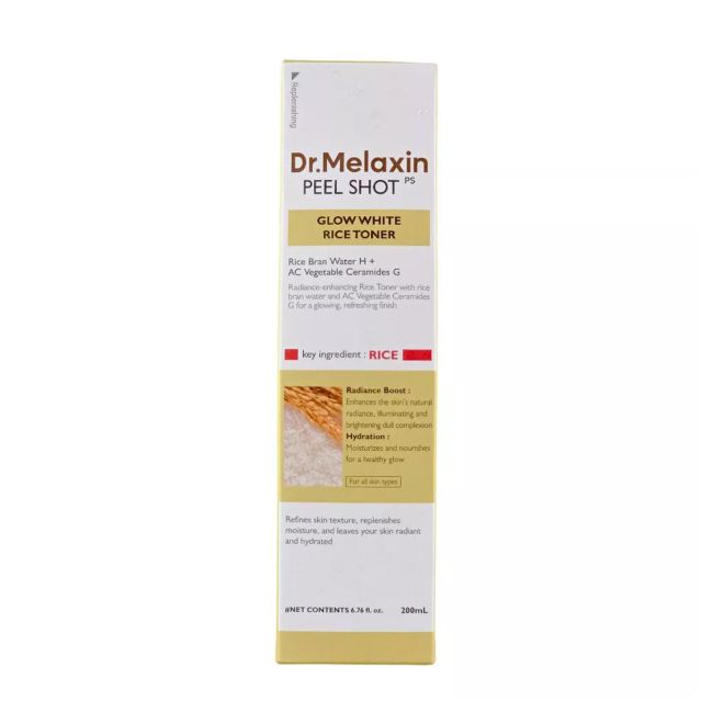 DR.MELAXIN PEEL SHOT GLOW WHITE RICE veido tonikas, 200 ml