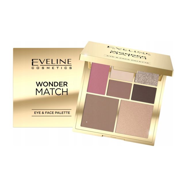 EVELINE WONDER MATCH akių makiažo ir veido kontūravimo paletė, 14 g