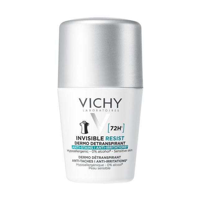 VICHY 72H INVISIBLE RESIST rutulinis dezodorantas antiperspirantas, 50 ml