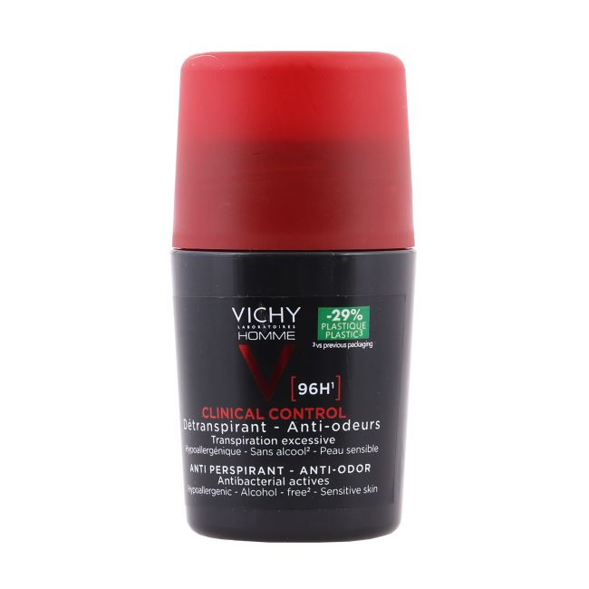 VICHY HOMME 96H CLINICAL CONTROL vyrų rutulinis dezodorantas antiperspirantas, 50 ml