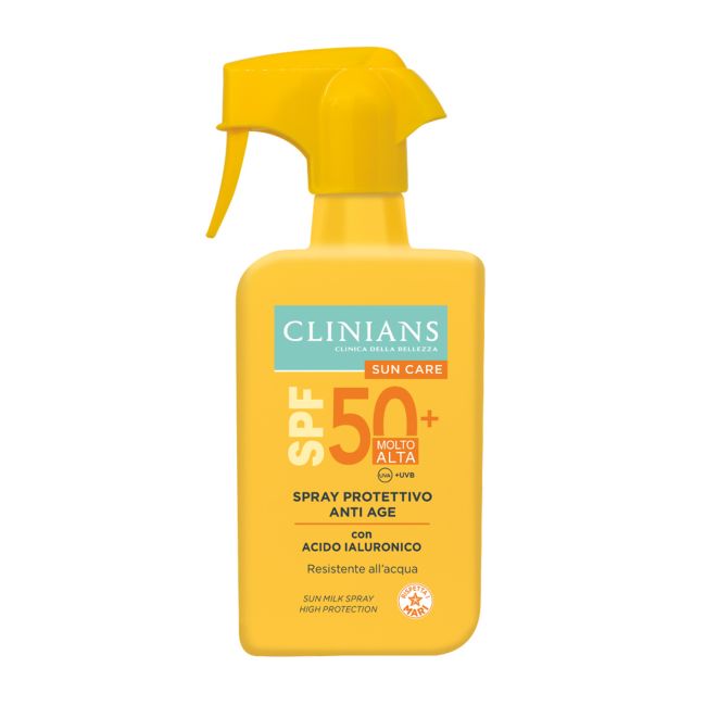CLINIANS SPF 50 ANTI AGE purškiamasis apsauginis pienelis nuo saulės, 250 ml