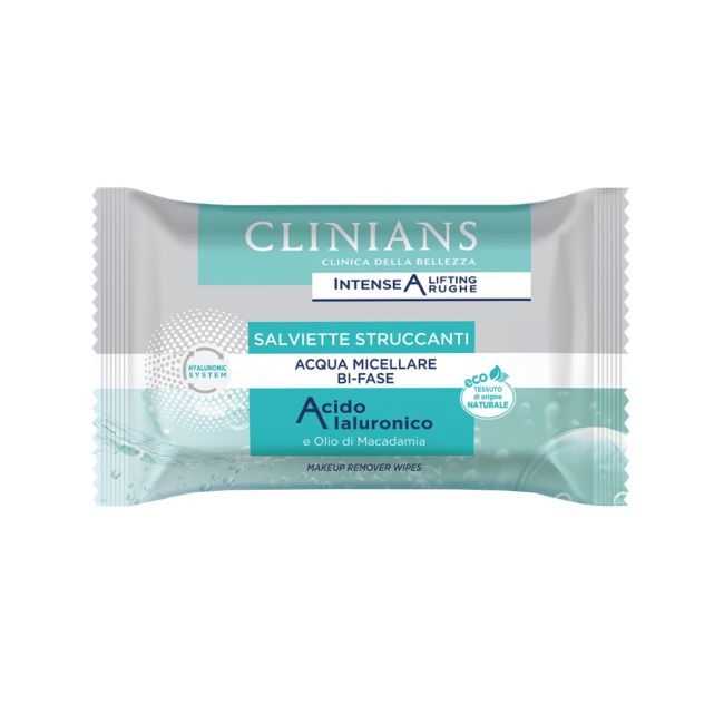 CLINIANS INTENSE A LIFTING RUGHE drėgnos sevetėlės makiažui valyti (25 vnt.)