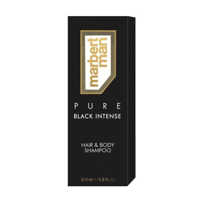 MARBERT MAN PURE BLACK INTENSE plaukų šampūnas ir kūno prausiklis, 200 ml