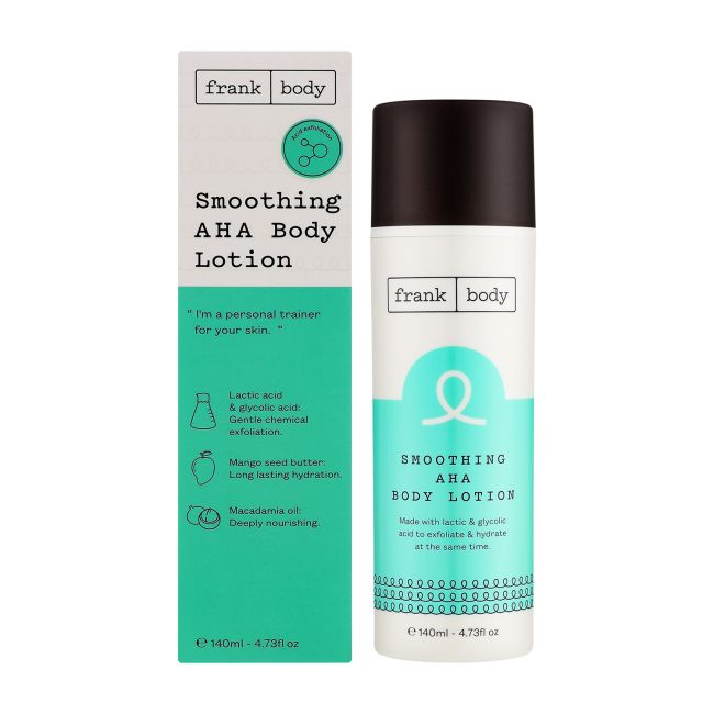 FRANK BODY SMOOTHING AHA kūno losjonas, 140 ml