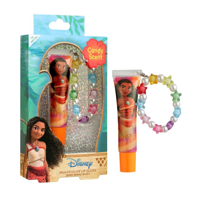 DISNEY CANDY SCENT MULTICOLOR lūpis blizgis + apyrankė, 13 ml