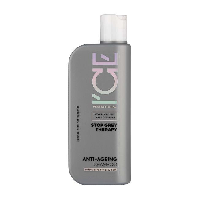 ICE PROFESSIONAL STOP GREY THERAPY ANTI-AGEING plaukų šampūnas, 250 ml