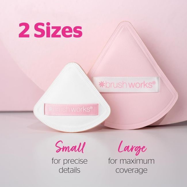 BRUSHWORKS TRIANGULAR PILLOW PUFF DUO makiažo kempinėlės (2 vnt.)