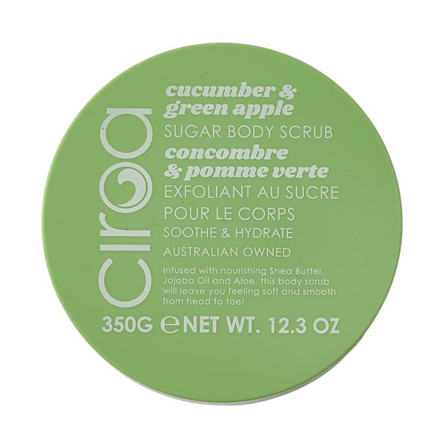 CIROA CUCUMBER & GREEN APPLE SUGAR kūno šveitiklis, 350 g