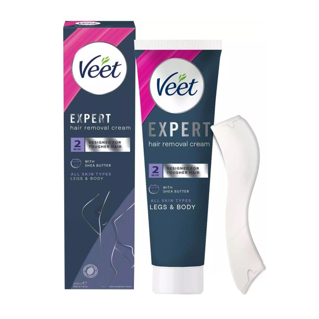 VEET EXPERT 2 MIN SHEA BUTTER kojų ir kūno plaukų šalinimo kremas, 200 ml