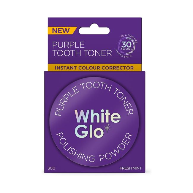 WHITE GLO PURPLE TOOTH TONER dantų balinimo milteliai, 30 g
