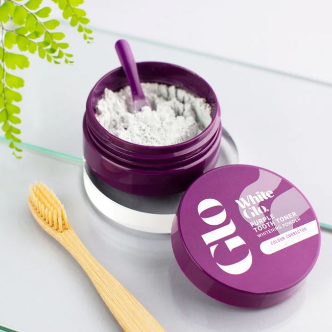 WHITE GLO PURPLE TOOTH TONER dantų balinimo milteliai, 30 g