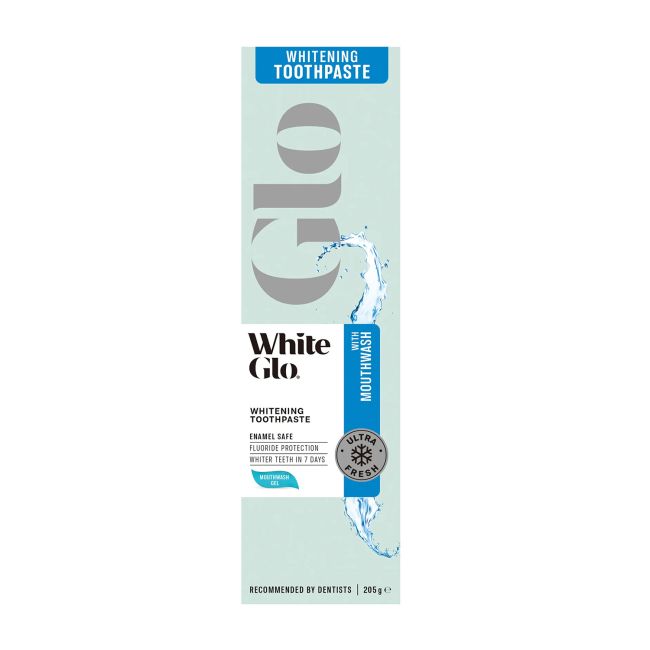 WHITE GLO WHITENING WITH MOUTHWASH dantų pasta, 115 g