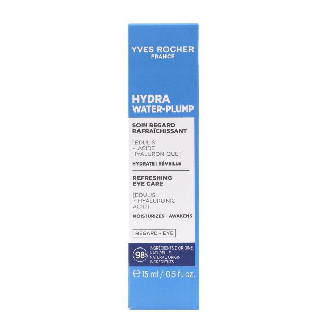 YVES ROCHER HYDRA WATER-PLUMP REFRESHING paakių kremas, 15 ml