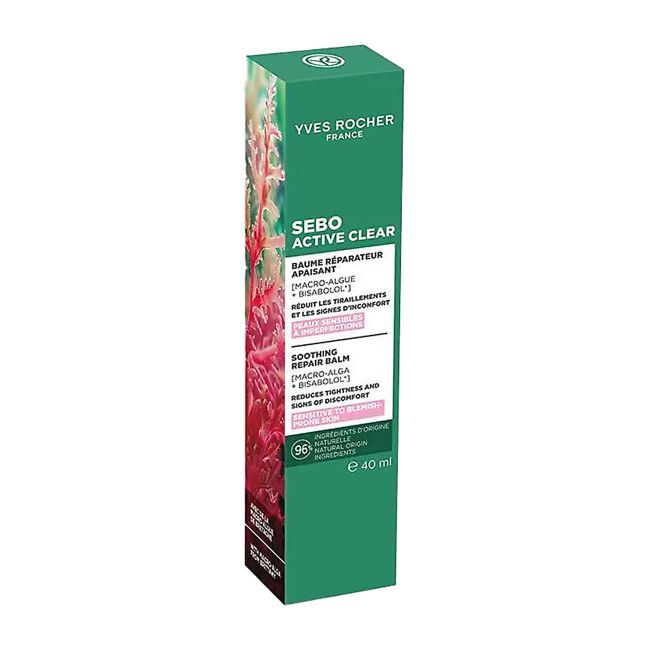 YVES ROCHER SEBO ACTIVE CLEAR SOOTHING REPAIR veido balzamas, 40 ml
