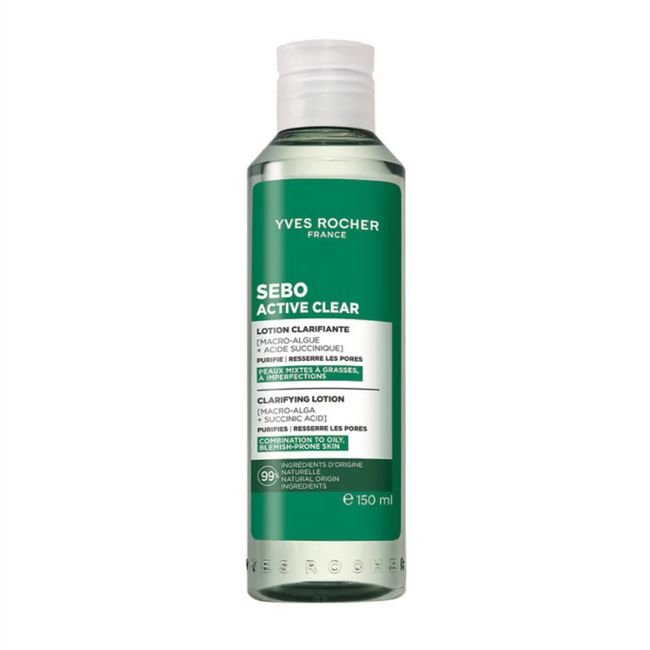 YVES ROCHER SEBO ACTIVE CLEAR CLARIFYING veido losjonas, 150 ml