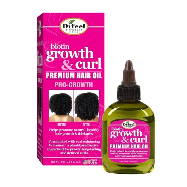 DIFEEL BIOTIN GROWTH & CURL PREMIUM plaukų aliejus, 75 ml