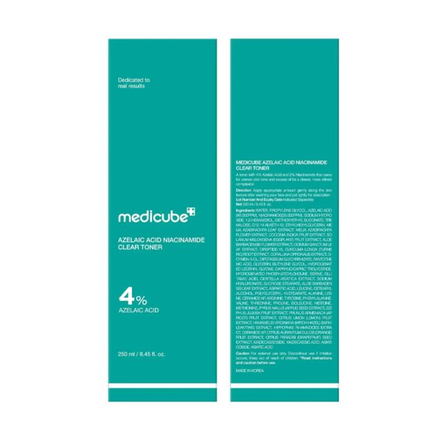 MEDICUBE AZELAIC ACID NIACINAMIDE CLEAR veido tonikas, 250 ml