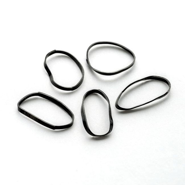 BRUSHWORKS BLACK FLEXI ELASTIC plaukų gumytės (100 vnt.)