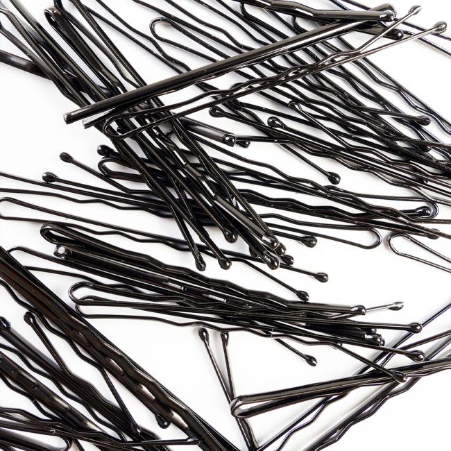 BRUSHWORKS BLACK BOBBY plaukų segtukai (50 vnt.)