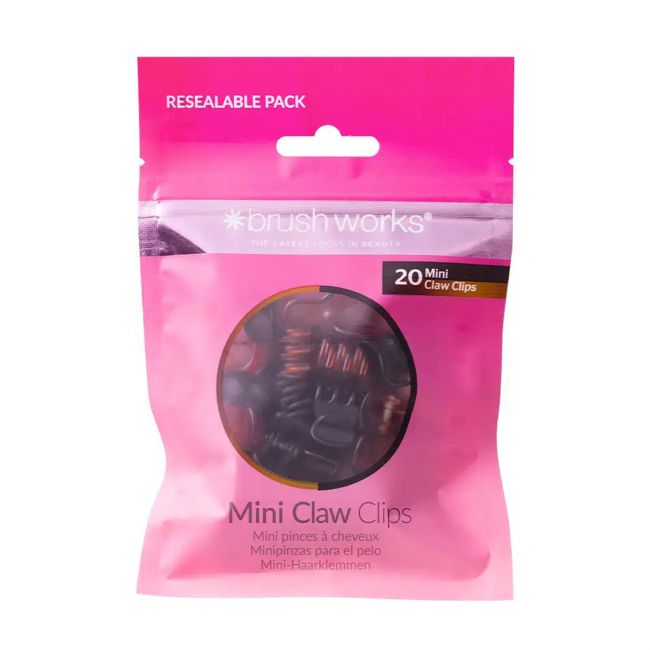 BRUSHWORKS MINI CLAW CLIPS plaukų žnypliukai (20 vnt.)