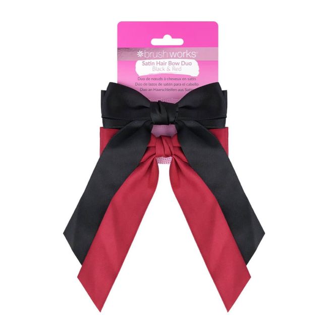 BRUSHWORKS SATIN HAIR BOW DUO plaukų segtukai (2 vnt.)