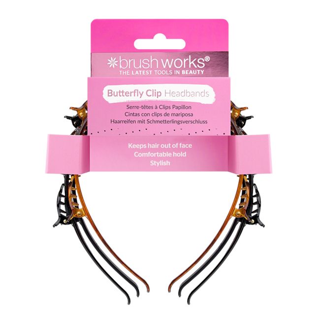 BRUSHWORKS BUTTERFLY CLIP plaukų lankeliai (3 vnt.)