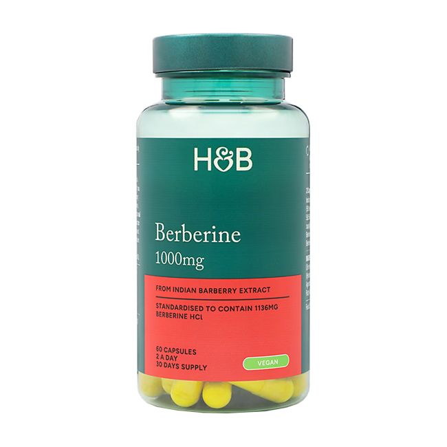 H&B berberinas 1000 mg, 60 kapsulių