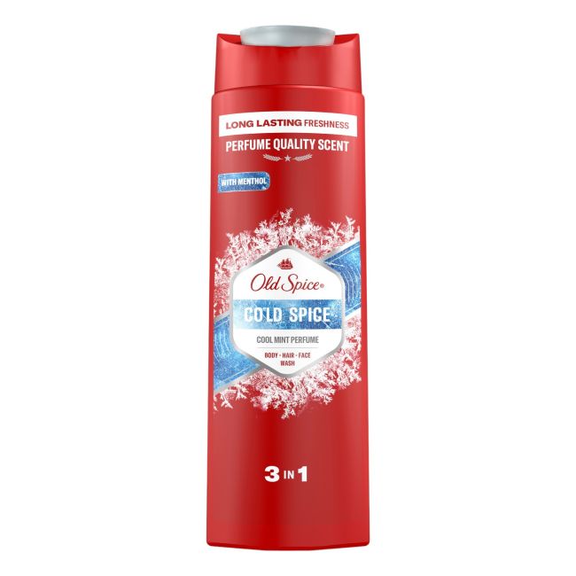 OLD SPICE COLD SPICE 3IN1 kūno, plaukų ir veido prausiklis, 400 ml