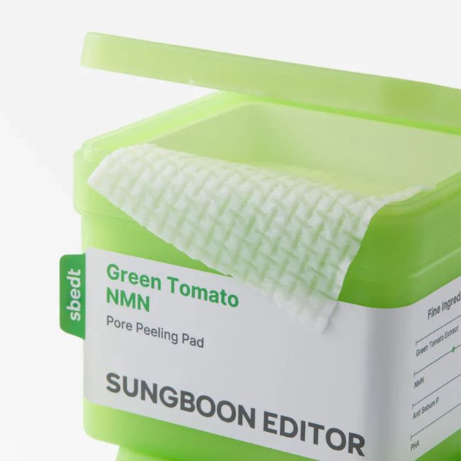 SUNGBOON EDITOR GREEN TOMATO NMN šveičiamieji porų padukai (170 ml / 60 vnt/)