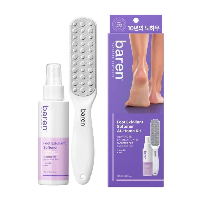 BAREN EXFOLIANT SOFTENER AT-HOME KIT pėdų priežiūros rinkinys