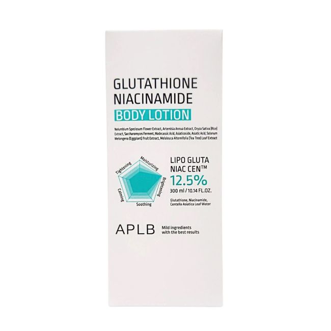 APLB GLUTATHIONE NIACINAMIDE kūno losjonas, 300 ml
