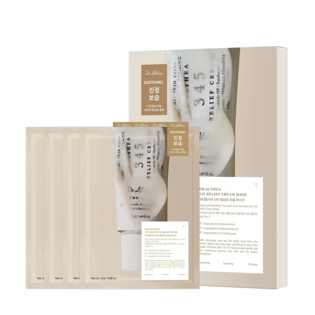 DR.ALTHEA 345 RELIEF CREAM veido kaukės, 25 g x 4 vnt.