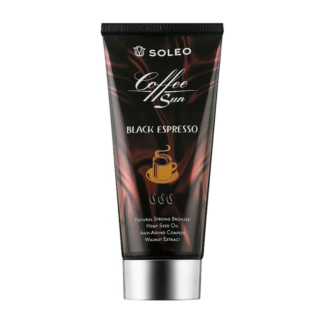 SOLEO COFFEE SUN BLACK ESPRESSO soliariumo įdegio kremas, 150 ml