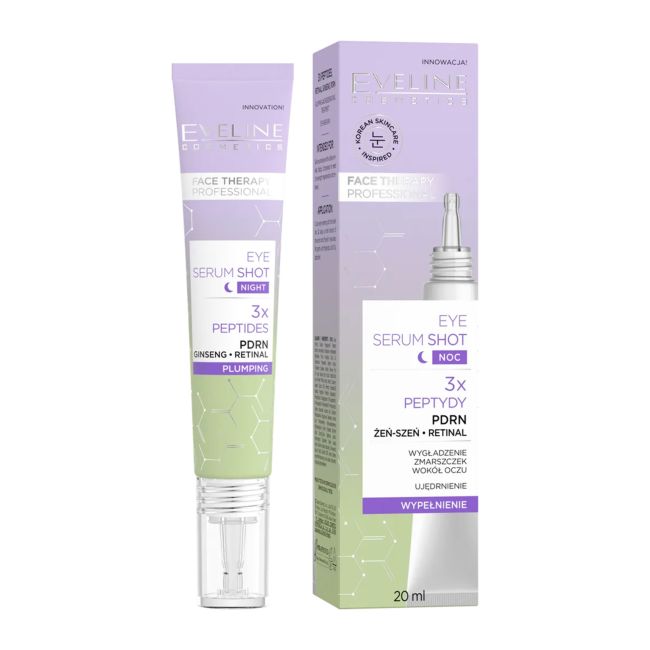 EVELINE SERUM SHOT 3 X PEPTYDY naktinis paakių serumas, 20 ml