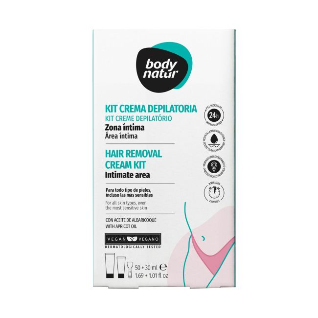BODY NATUR intymios srities depiliacinis kremas + kremas po depiliacijos (50 ml + 30 ml)