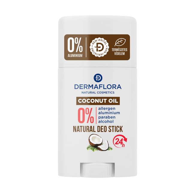 DERMAFLORA 0% COCONUT OIL pieštukinis dezodorantas, 50 ml
