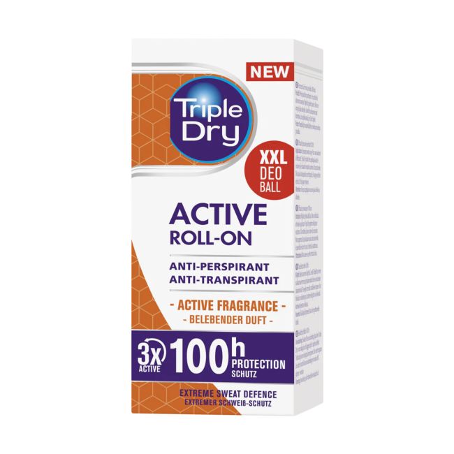 TRIPLE DRY ACTIVE rutulinis antiperspirantas, 50 ml