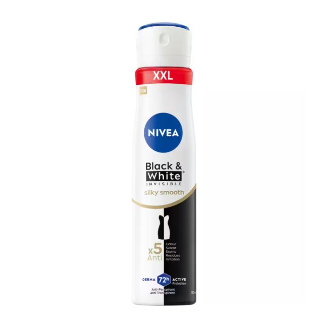 NIVEA BLACK & WHITE INVISIBLE SILKY SMOOTH dezodorantas antiperspirantas, 250 ml