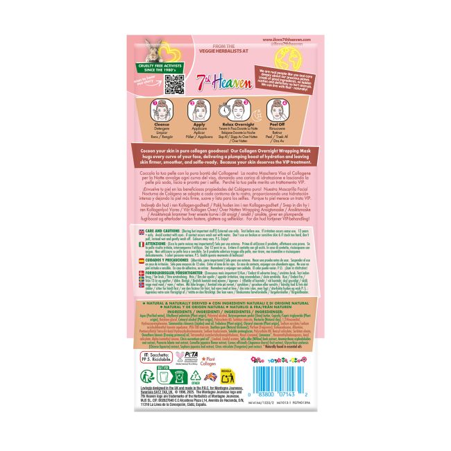 7TH HEAVEN GLASS SKIN COLLAGEN veido kaukė, 15 ml