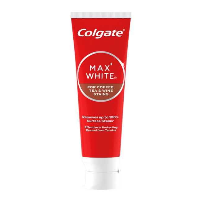 COLGATE MAX WHITE COFFEE, TEA & WINE STAINS dantų pasta, 75 ml