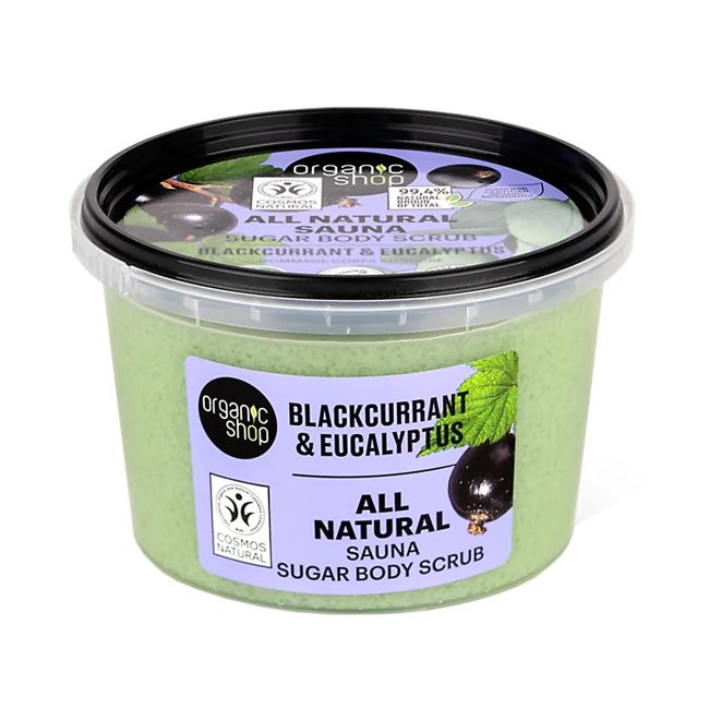ORGANIC SHOP ALL NATURAL SAUNA SUGAR kūno šveitiklis, 250 ml